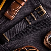 Nato strap discount with bronze hardware